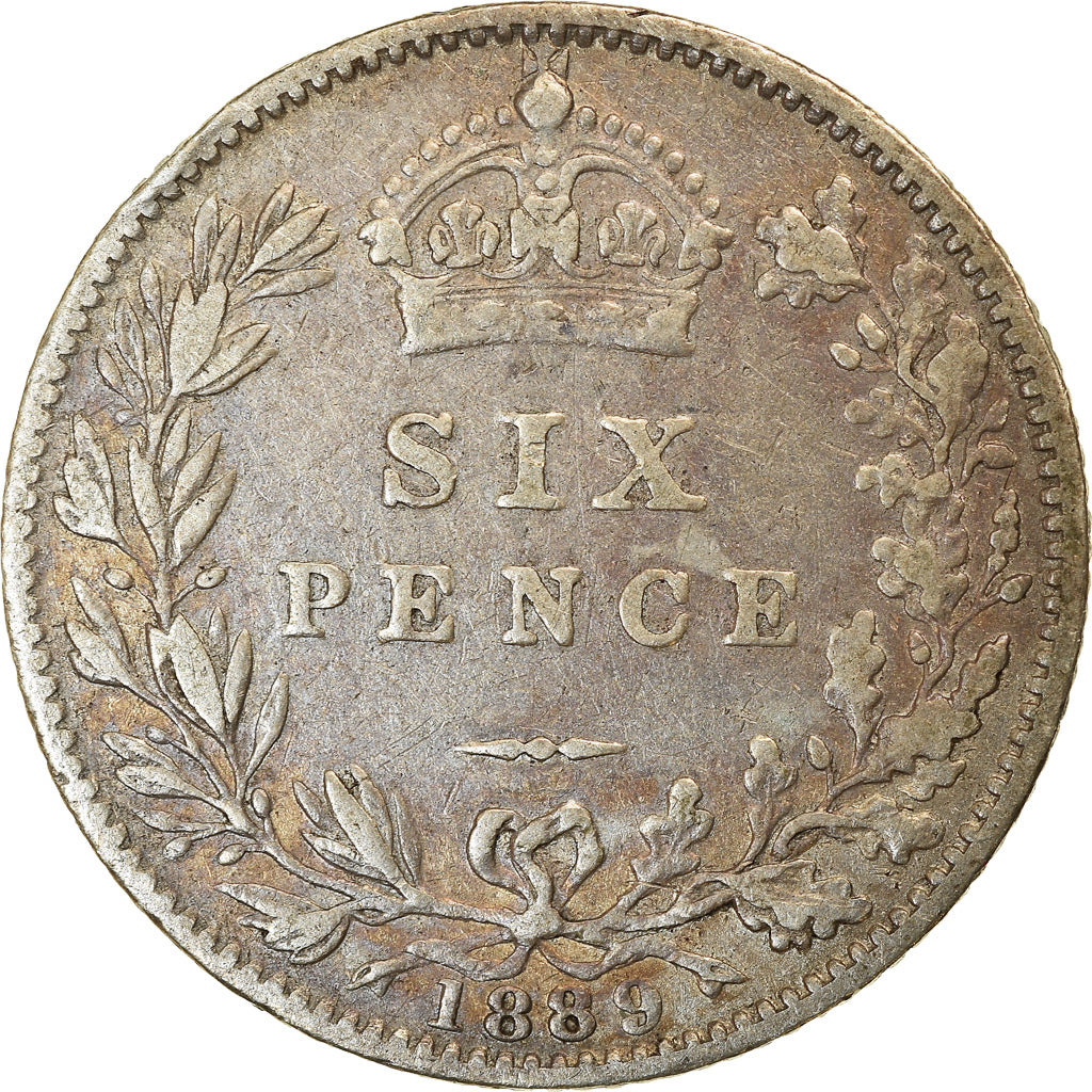 Coin, Great Britain, Victoria, 6 Pence, 1889, EF(40-45), Silver, KM:760