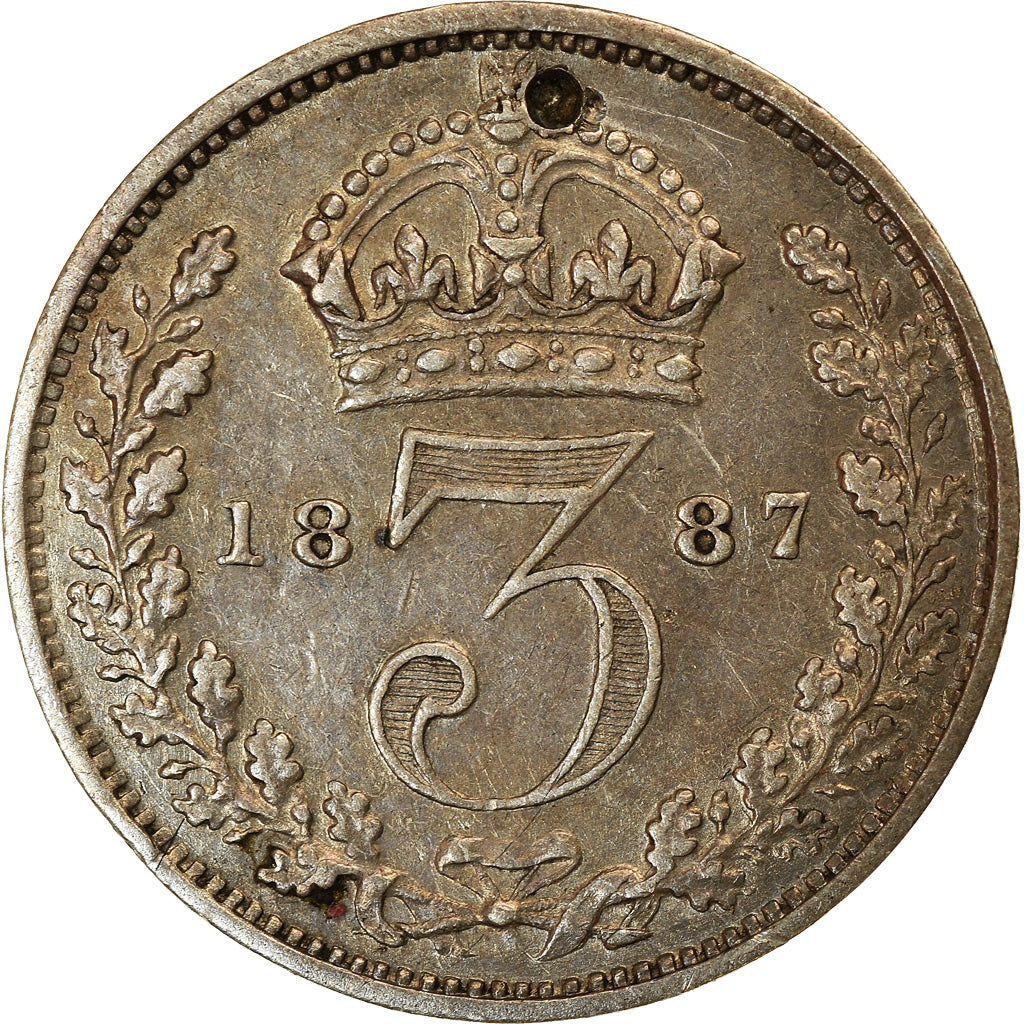 Münze, Großbritannien, Victoria, 3 Pence, 1887, SS, Silber, KM:758