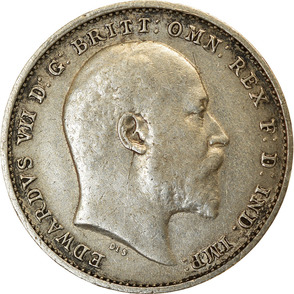 Coin, Great Britain, Edward VII, 3 Pence, 1907, EF(40-45), Silver, KM:797.2