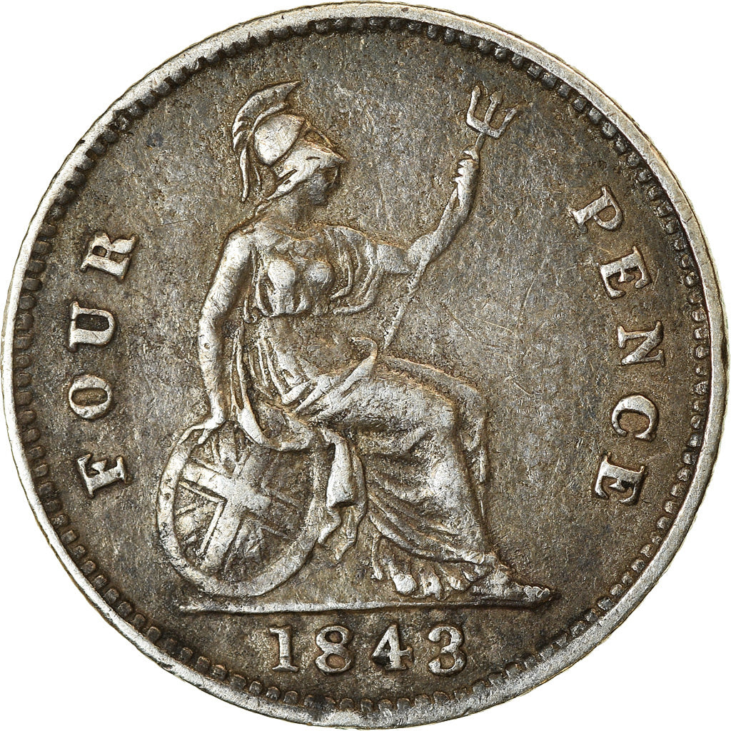 Münze, Großbritannien, Victoria, 4 Pence, Groat, 1843, SS, Silber, KM:731.1