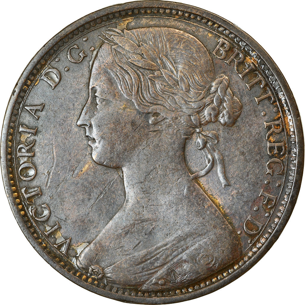 Coin, Great Britain, Victoria, Penny, 1861, VF(30-35), Bronze, KM:749.2
