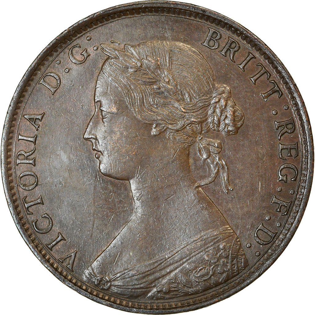 Coin, Great Britain, Victoria, 1/2 Penny, 1861, AU(50-53), Bronze, KM:748.2
