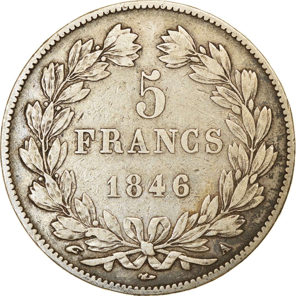 Coin, France, Louis-Philippe, 5 Francs, 1846, Paris, VF(30-35), Silver, KM:749.1