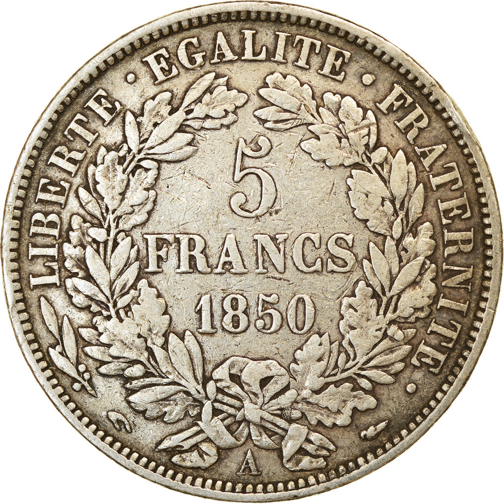 Munten, Frankrijk, Cérès, 5 Francs, 1850, Paris, ZF, Zilver, KM:761.1