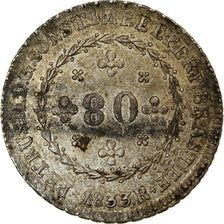 Moeda, Brasil, Pedro II, 80 Reis, 1833, Rio de Janeiro, Extremamento rara