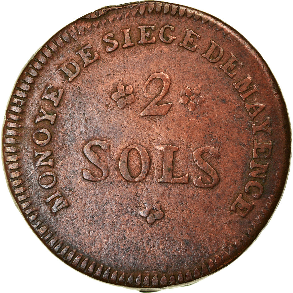 Coin, German States, MAINZ, Friedrich Karl Josef, 2 Sols, 1793, Mayence