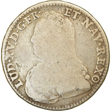 Moeda, França, Louis XV, 1/2 Écu aux branches d'olivier, 1/2 ECU, 44 Sols