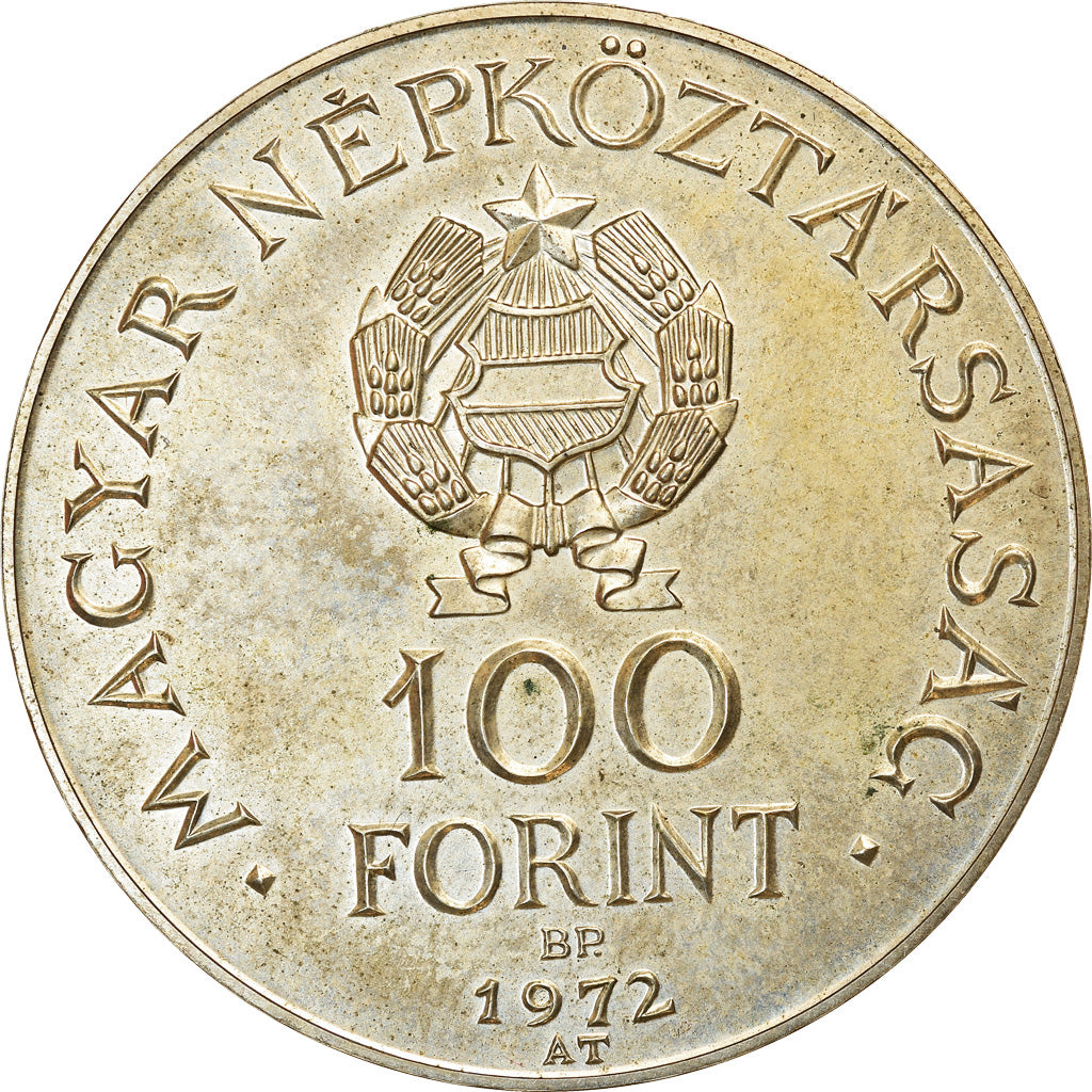 Coin, Hungary, 100 Forint, Szaz, 1972, Budapest, AU(50-53), Silver, KM:598