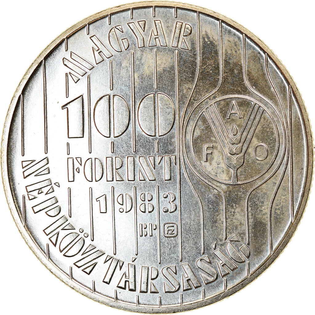 Coin, Hungary, 100 Forint, Szaz, 1983, MS(63), Copper-nickel, KM:631