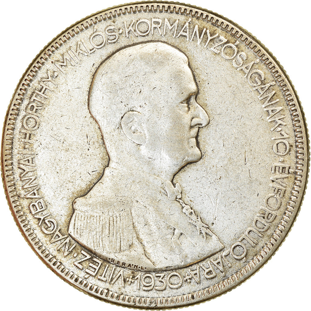 Coin, Hungary, 5 Pengö, 1930, Budapest, VF(30-35), Silver, KM:512.1
