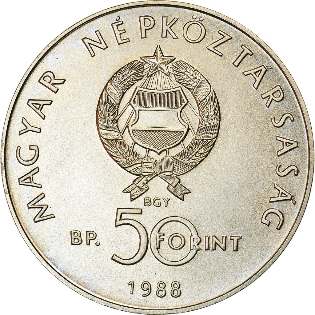 Coin, Hungary, 50 Forint, Otven, 1988, Budapest, MS(63), Copper-nickel, KM:663