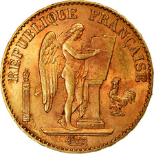 Moneta, Francja, Génie, 20 Francs, 1893, Paris, AU(55-58), Złoto, KM:825