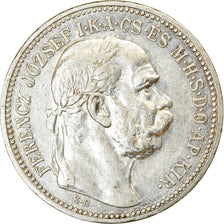 Moneta, Ungheria, Franz Joseph I, Korona, 1915, Kremnitz, BB+, Argento, KM:492
