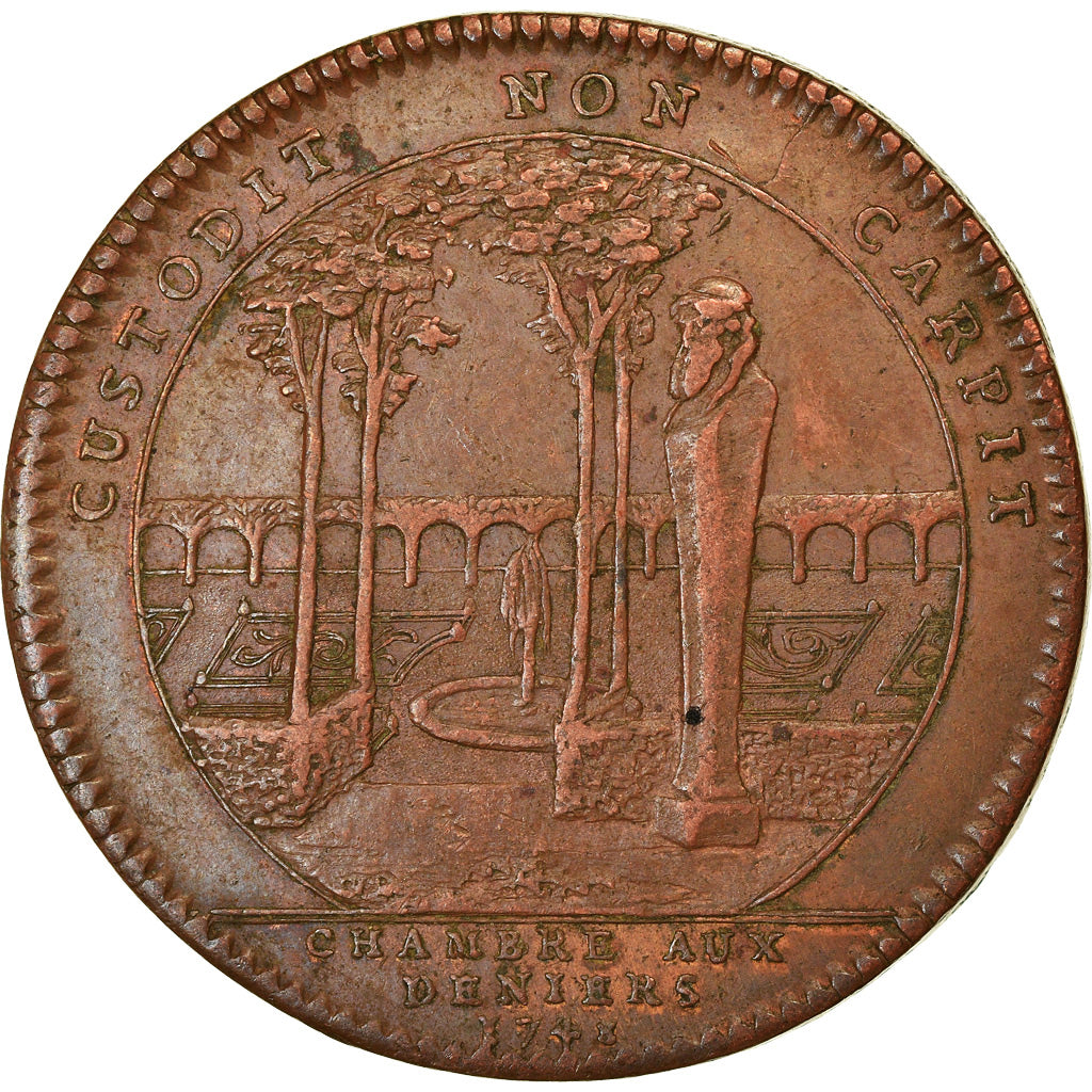 France, Token, Royal, 1748, AU(50-53), Copper, Feuardent:2521