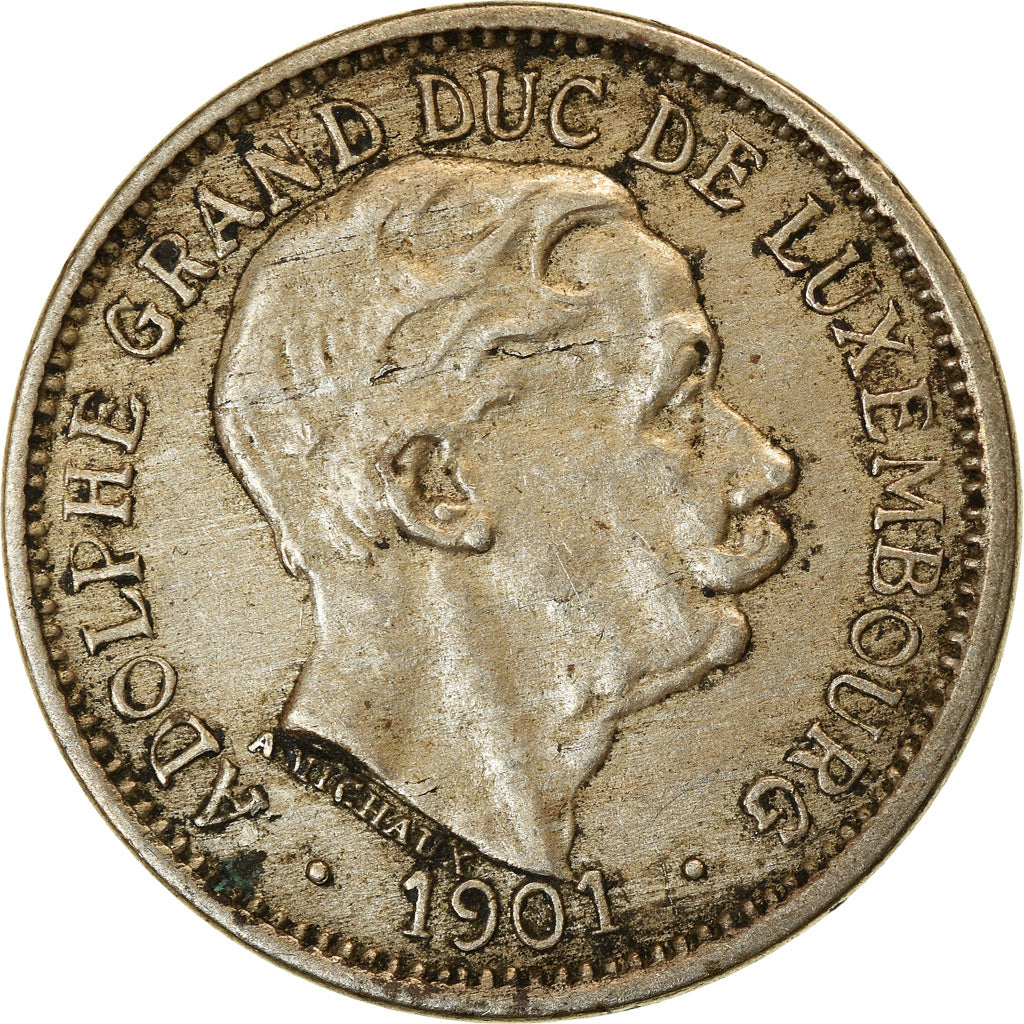 Coin, Luxembourg, Adolphe, 10 Centimes, 1901, AU(50-53), Copper-nickel, KM:25