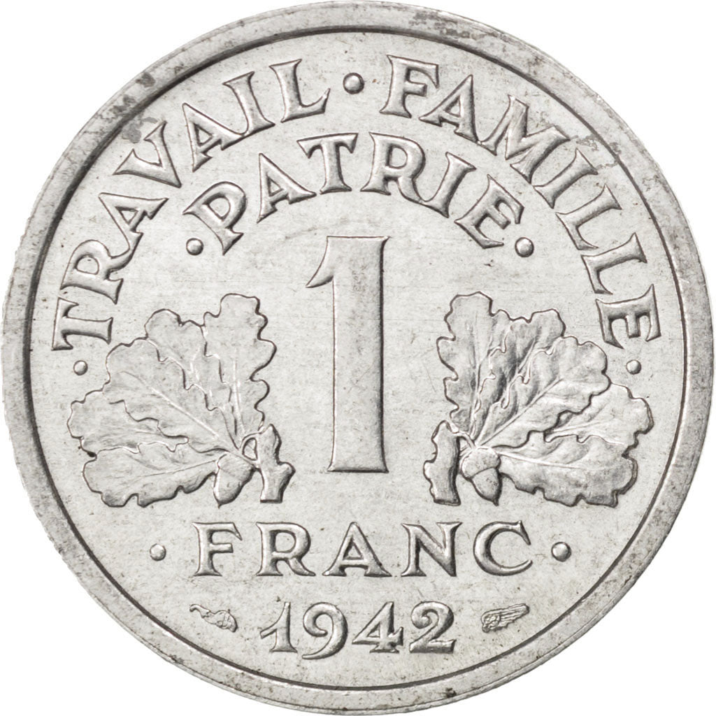 FRANCE, Bazor, Franc, 1942, Paris, KM #902.1, MS(60-62), Aluminum, 23, Gadoury..