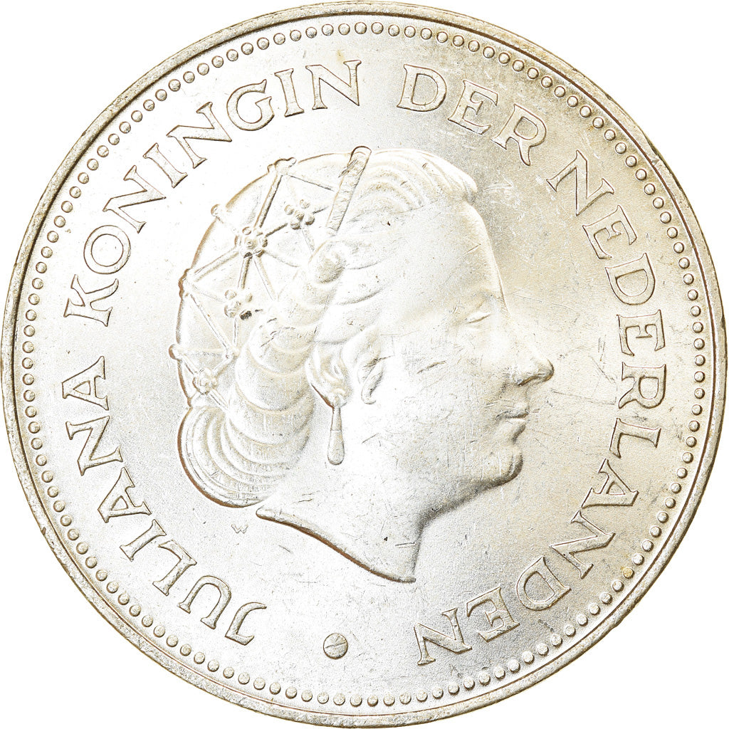 Coin, Netherlands, Juliana, 10 Gulden, 1970, AU(50-53), Silver, KM:195
