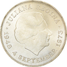 Coin, Netherlands, Juliana, 10 Gulden, 1973, Utrecht, MS(60-62), Silver, KM:196