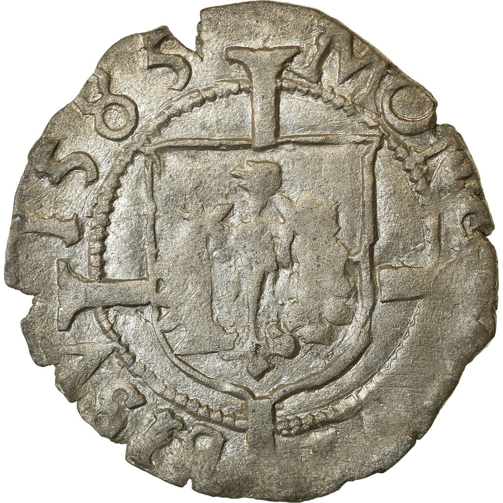 Moneta, Francja, Franche-Comté, 1/2 Carolus, 1585, Besançon, EF(40-45), Bilon