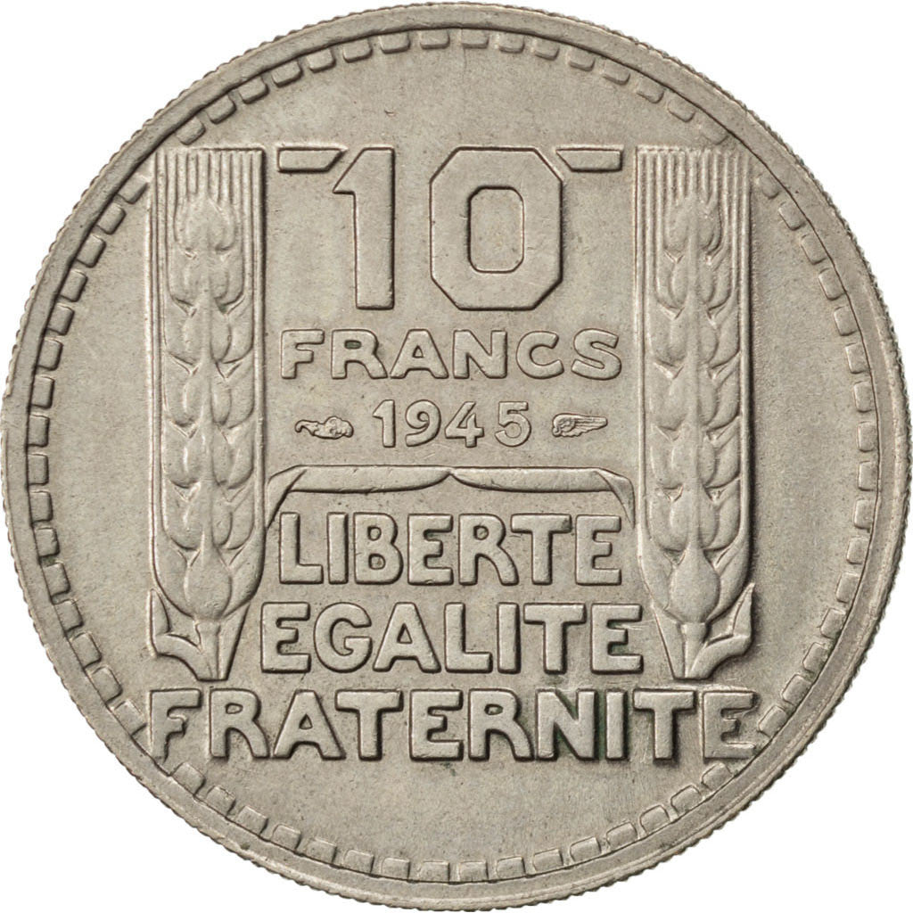 Moneda, Francia, Turin, 10 Francs, 1945, EBC, Cobre - níquel, KM:908.1
