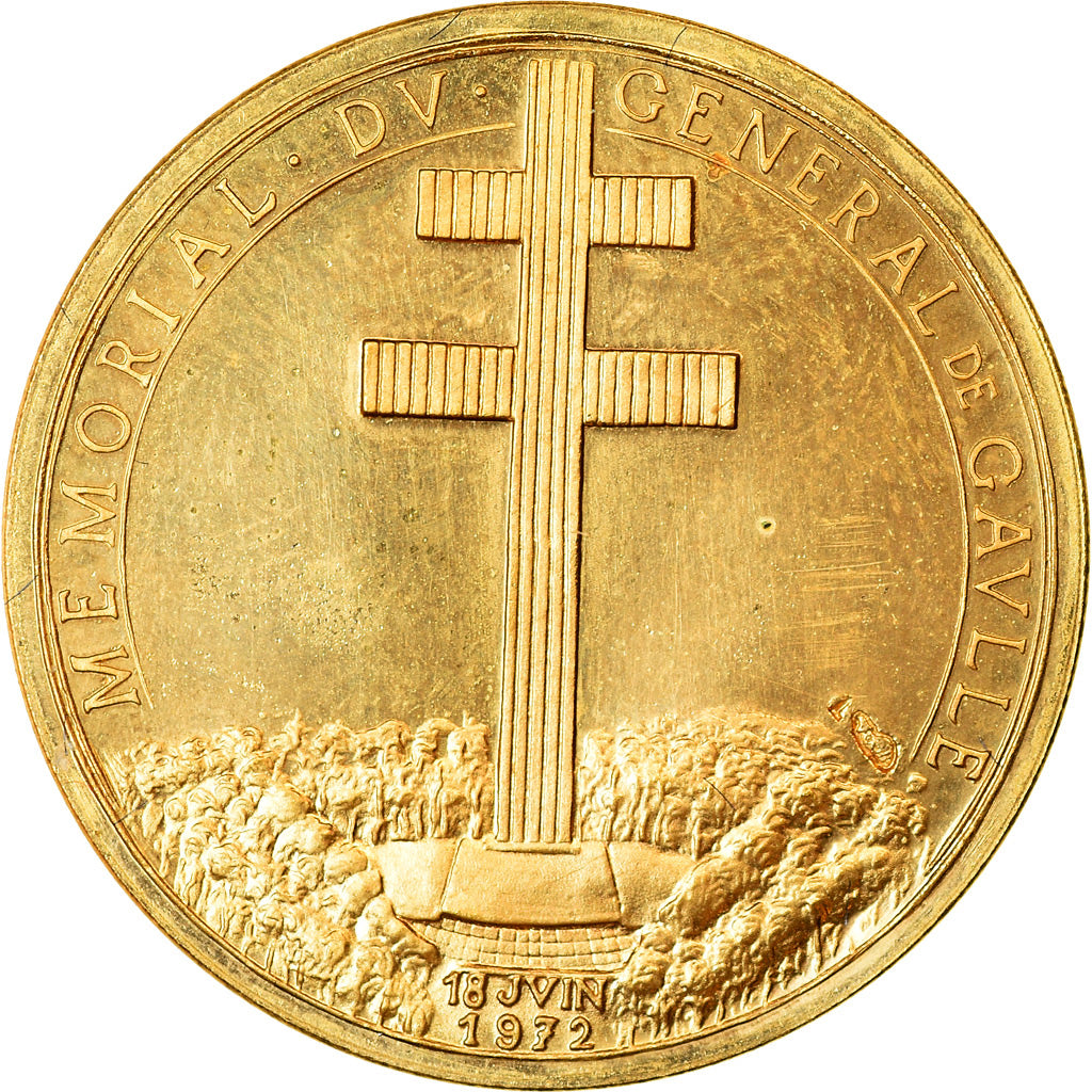 France, Medal, Mémorial du Général de Gaulle, 1972, Gold, MS(65-70)