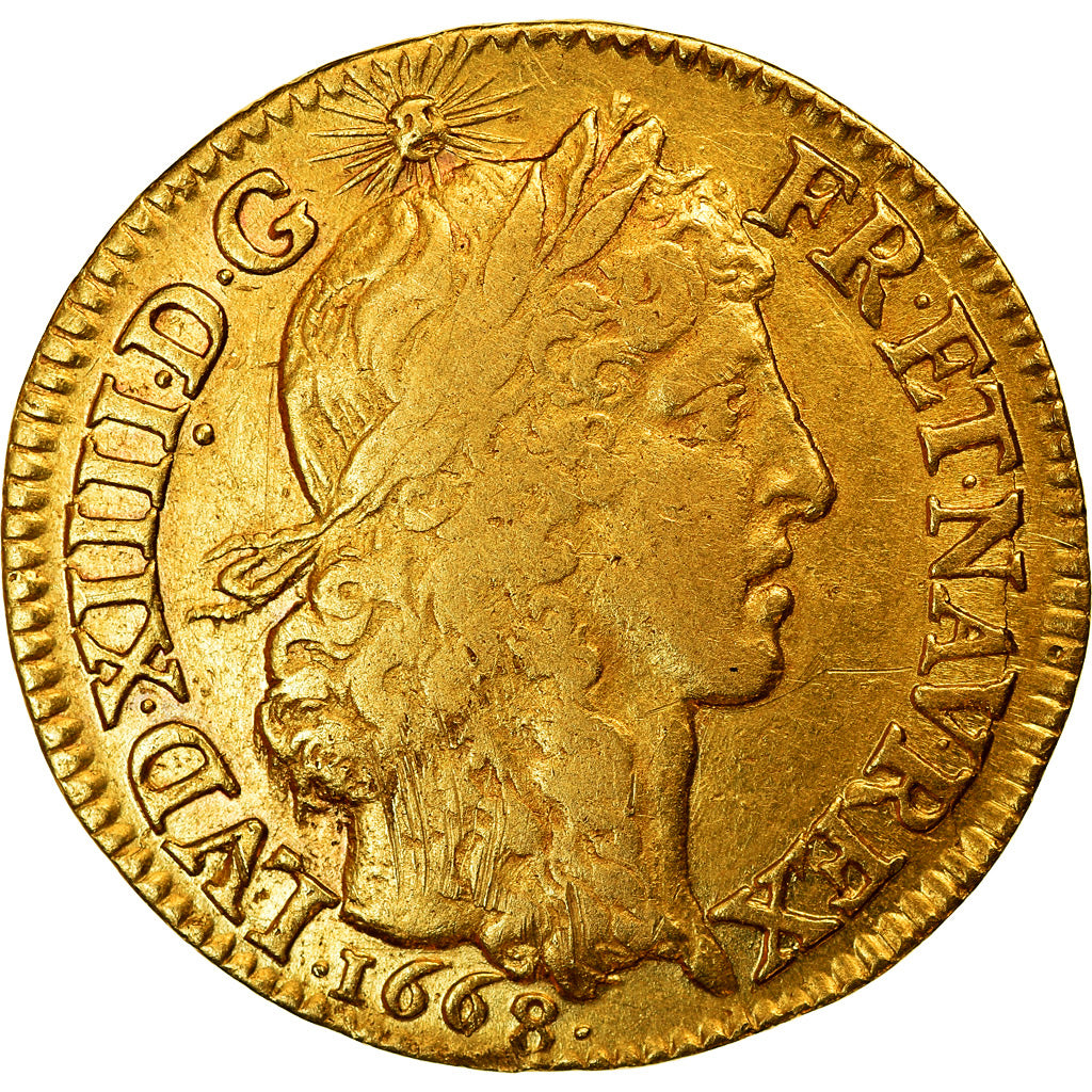 Munten, Frankrijk, Louis XIV, Louis d'or au buste juvénile, tête laurée