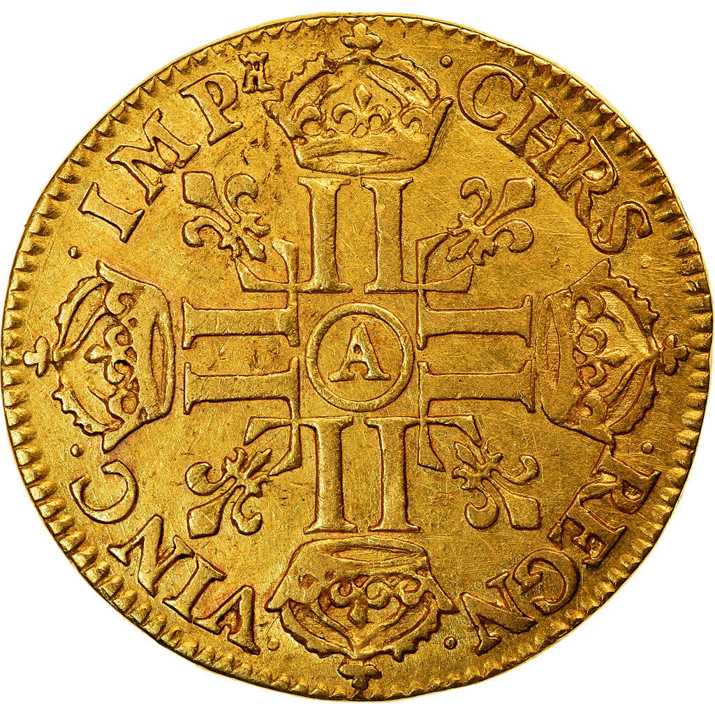 Munten, Frankrijk, Louis XIV, Louis d'or au buste juvénile, tête laurée