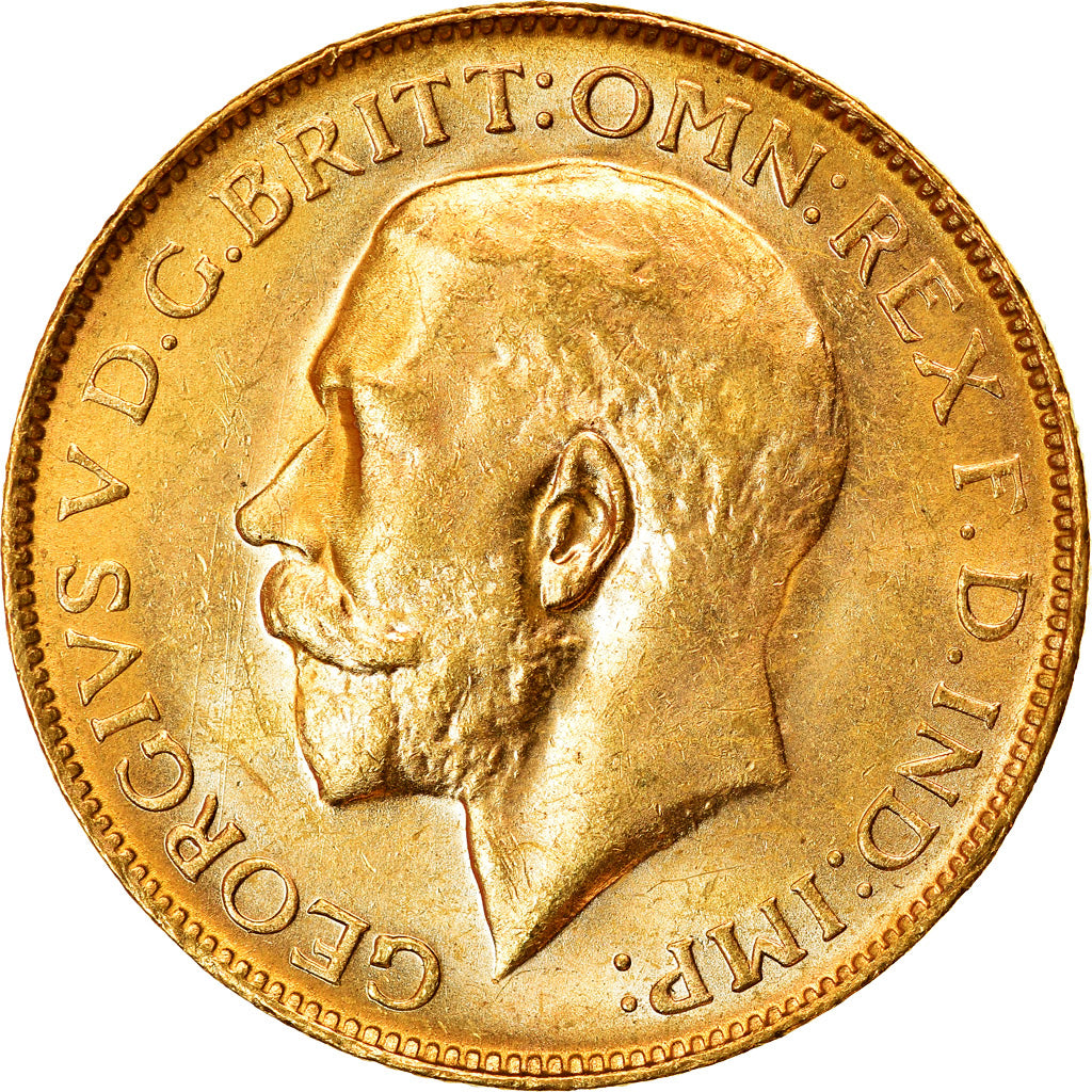 Coin, Australia, George V, Sovereign, 1918, Perth, MS(64), Gold, KM:29