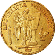 Moeda, França, Génie, 20 Francs, 1875, Paris, AU(50-53), Dourado, KM:825