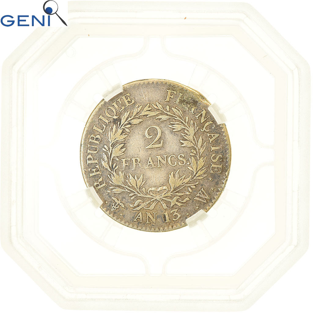 Moneta, Francia, Napoléon I, 2 Francs, AN 13, Lille, Rare, GENI, VF20, MB