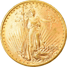 Monnaie, États-Unis, Saint-Gaudens, $20, Double Eagle, 1908, U.S. Mint, Denver