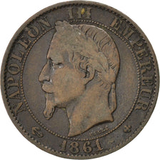 Monnaie, France, Napoleon III, Napoléon III, 5 Centimes, 1861, Strasbourg, TB
