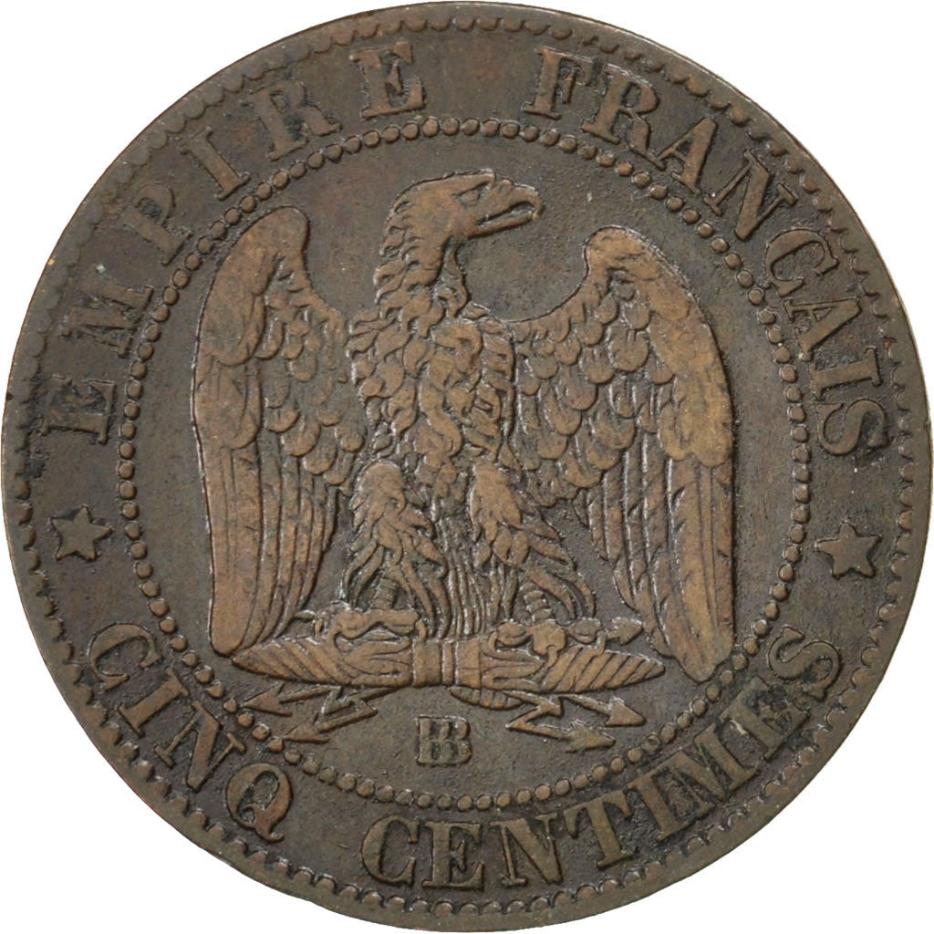 Monnaie, France, Napoleon III, Napoléon III, 5 Centimes, 1861, Strasbourg, TB