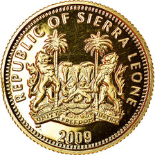 Moeda, Serra Leoa, Mickael Jackson, 10 Dollars, 2009, Proof, MS(65-70), Dourado