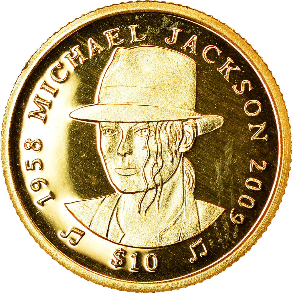 Moneta, Sierra Leone, Mickael Jackson, 10 Dollars, 2009, Proof, FDC, Oro