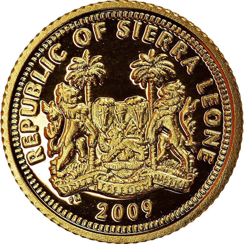 Moneta, Sierra Leone, Mickael Jackson, 4 Dollars, 2009, Proof, FDC, Oro