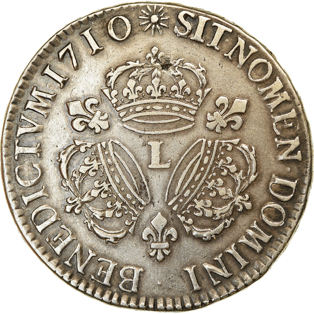 Monnaie, France, Louis XIV, Écu aux 3 couronnes, Ecu, 1710, Bayonne, TTB