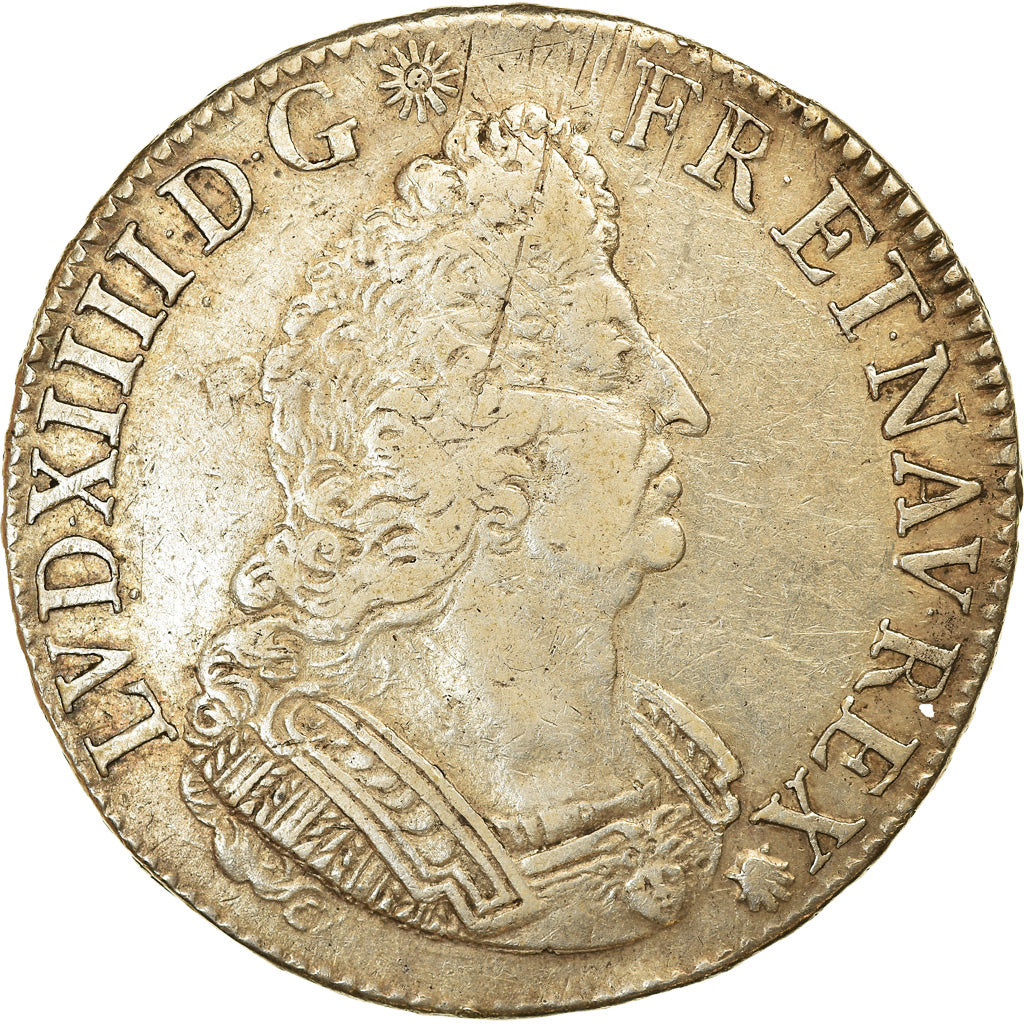 Moneta, Francia, Louis XIV, Écu aux palmes, Ecu, 1697, Paris, Rare, BB