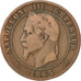 FRANCE, Napoléon III, 10 Centimes, 1863, Bordeaux, KM #798.3, VF(20-25), Bronze,