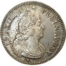 Moneda, Francia, Louis XIV, Écu aux insignes, Ecu, 1701, Lyon, BC+, Plata