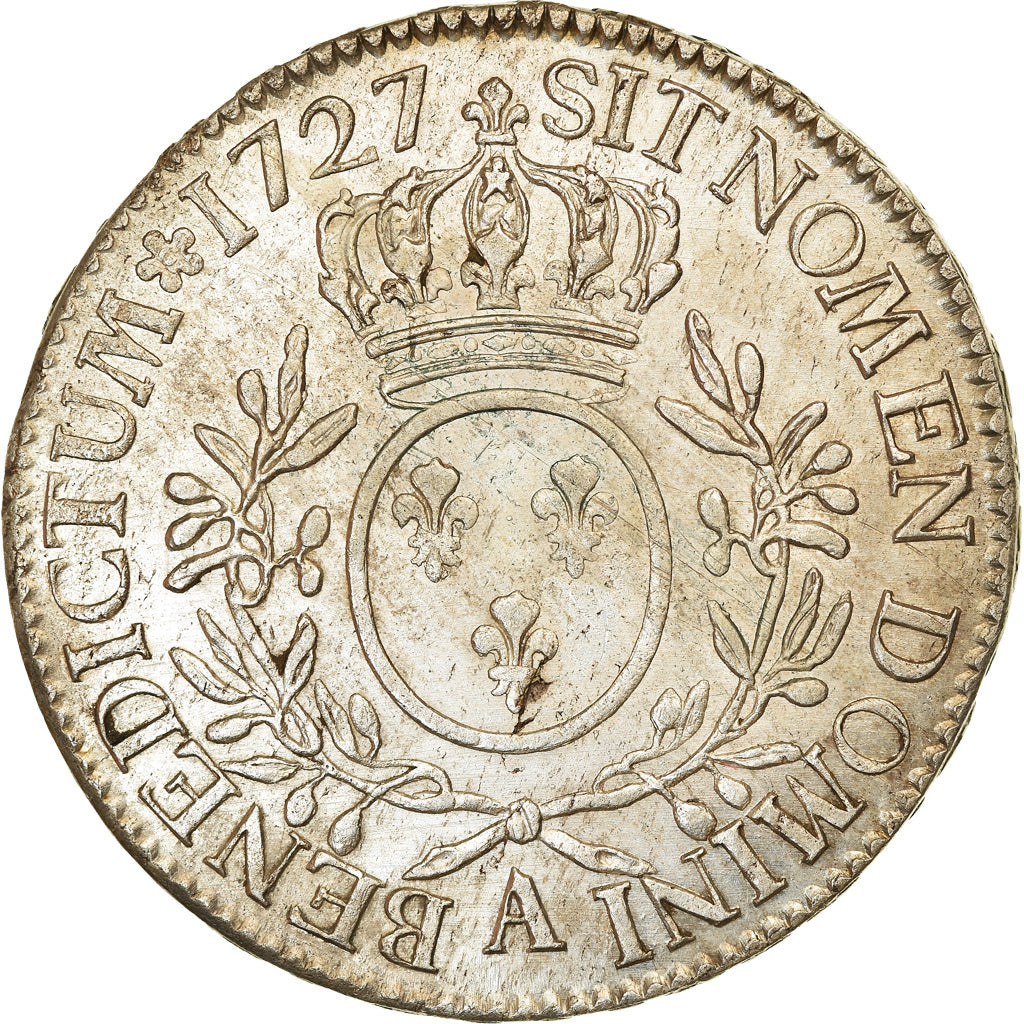 Moneta, Francia, Louis XV, Écu aux branches d'olivier, Ecu, 1727, Paris, BB