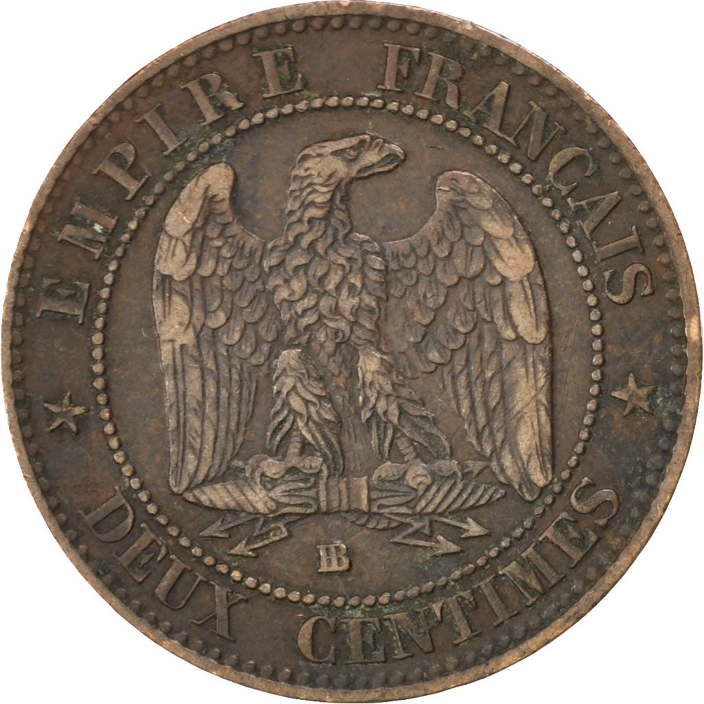 Moneta, Francia, Napoleon III, Napoléon III, 2 Centimes, 1854, Strasbourg, BB