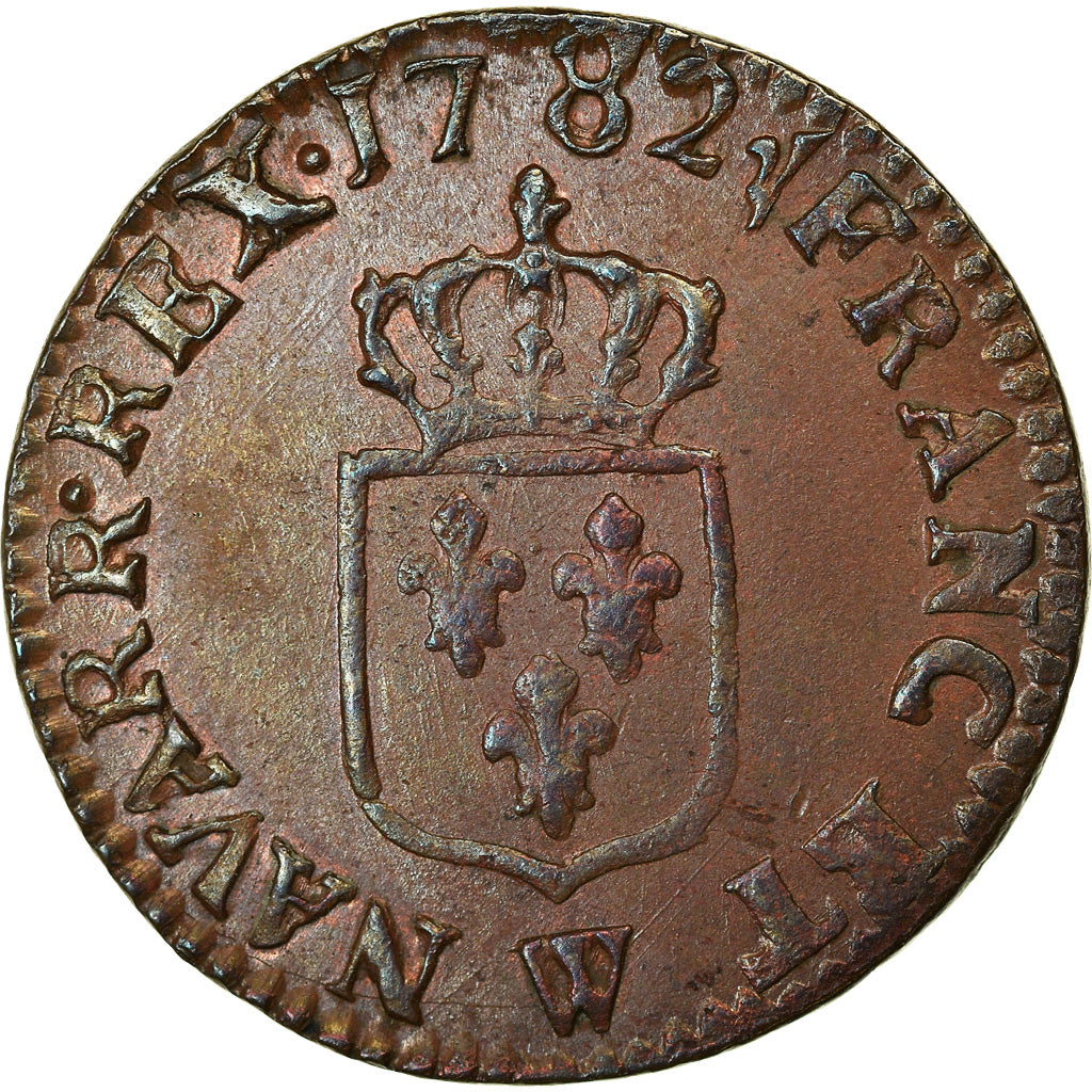 Moneda, Francia, Louis XVI, Liard, Liard, 1782, Lille, MBC+, Cobre, KM:585.14