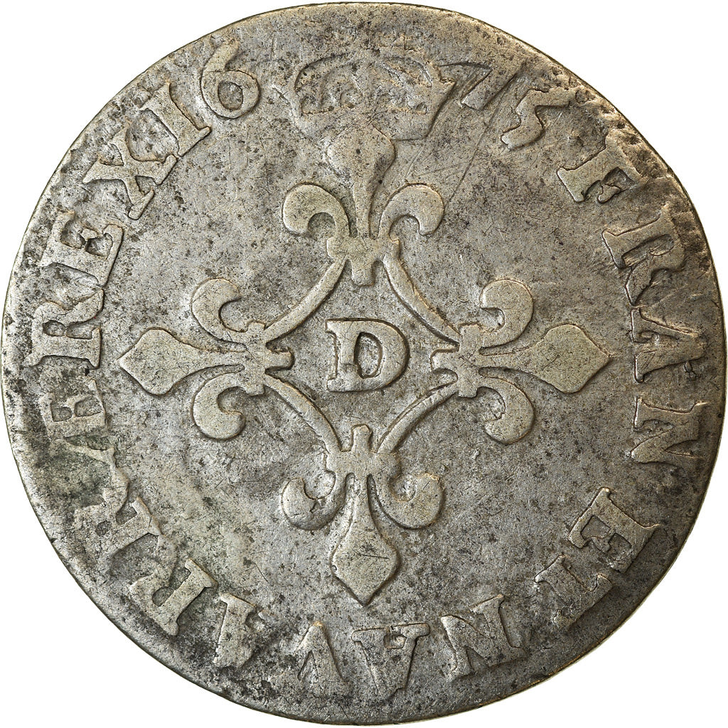 Coin, France, Louis XIV, 4 Sols des Traitants, 1675, Vimy, VF(30-35), Silver