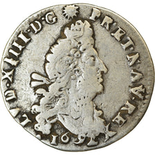 Moneda, Francia, Louis XIV, 4 Sols aux 2 L, 4 Sols 2 Deniers, 1692, Aix, BC+