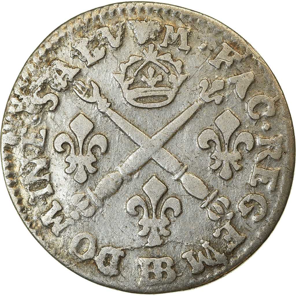 Münze, Frankreich, Louis XIV, 5 Sols aux insignes, 5 Sols, 1/16 ECU, 1703