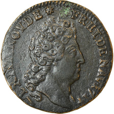 Moeda, França, Louis XIV, Liard de Lille, Liard, 1714, Lille, EF(40-45), Cobre