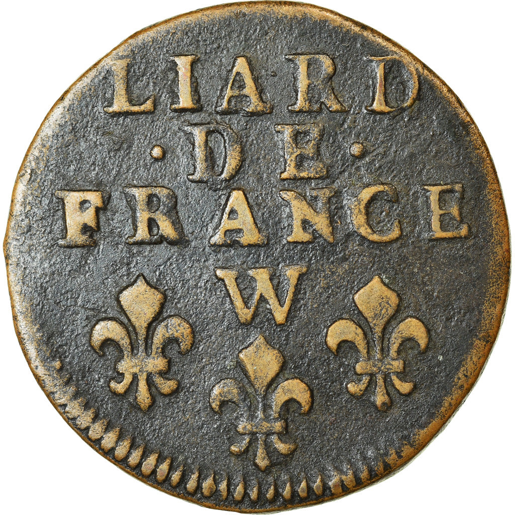 Munten, Frankrijk, Louis XIV, Liard de Lille, Liard, 1714, Lille, ZF, Koper