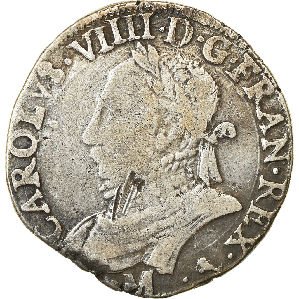 Moneta, Francia, Henri III, Henri III, Teston, 1575, Toulouse, MB+, Argento