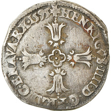 Moneta, Francja, Henri IV, 1/4 d'écu à la croix feuillue de face, 1595